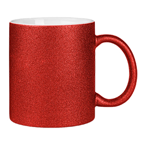 Glitteres bögre piros színben