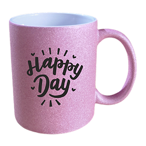 Glitteres bögre pink színben