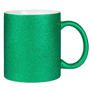 Glitteres bögre zöld színben