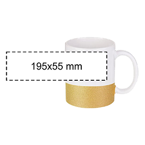 Glitteres csíkos bögre arany színnel - Image 3