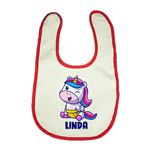 Bébi előke piros szegéllyel