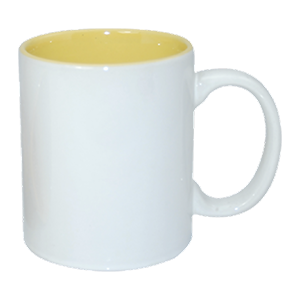 Fehér bögre citromsárga belsővel