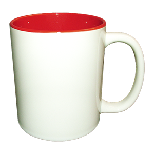 Fehér bögre piros belsővel