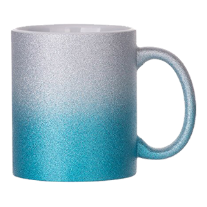 Glitteres színátmenetes bögre ezüst-kék