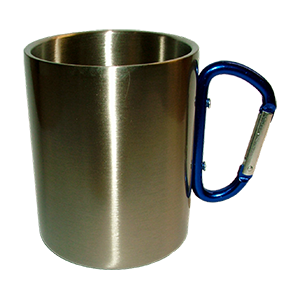 Fémbögre karabineres kék füllel