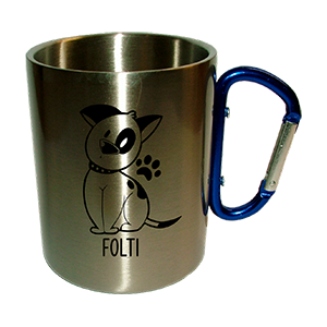 Fémbögre karabineres kék füllel