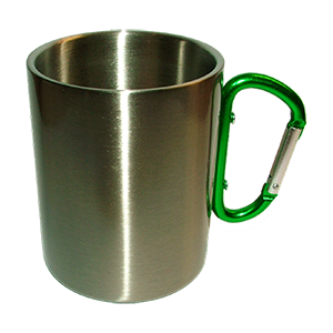 Fémbögre karabineres zöld füllel