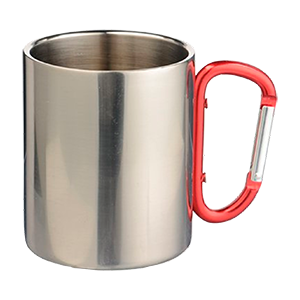 Fémbögre karabineres piros füllel