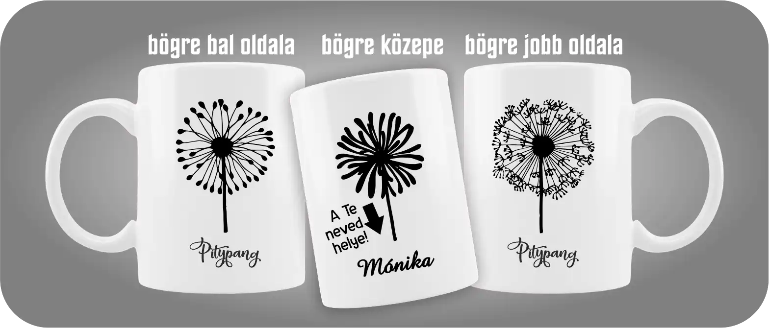 Fekete fehér bögre