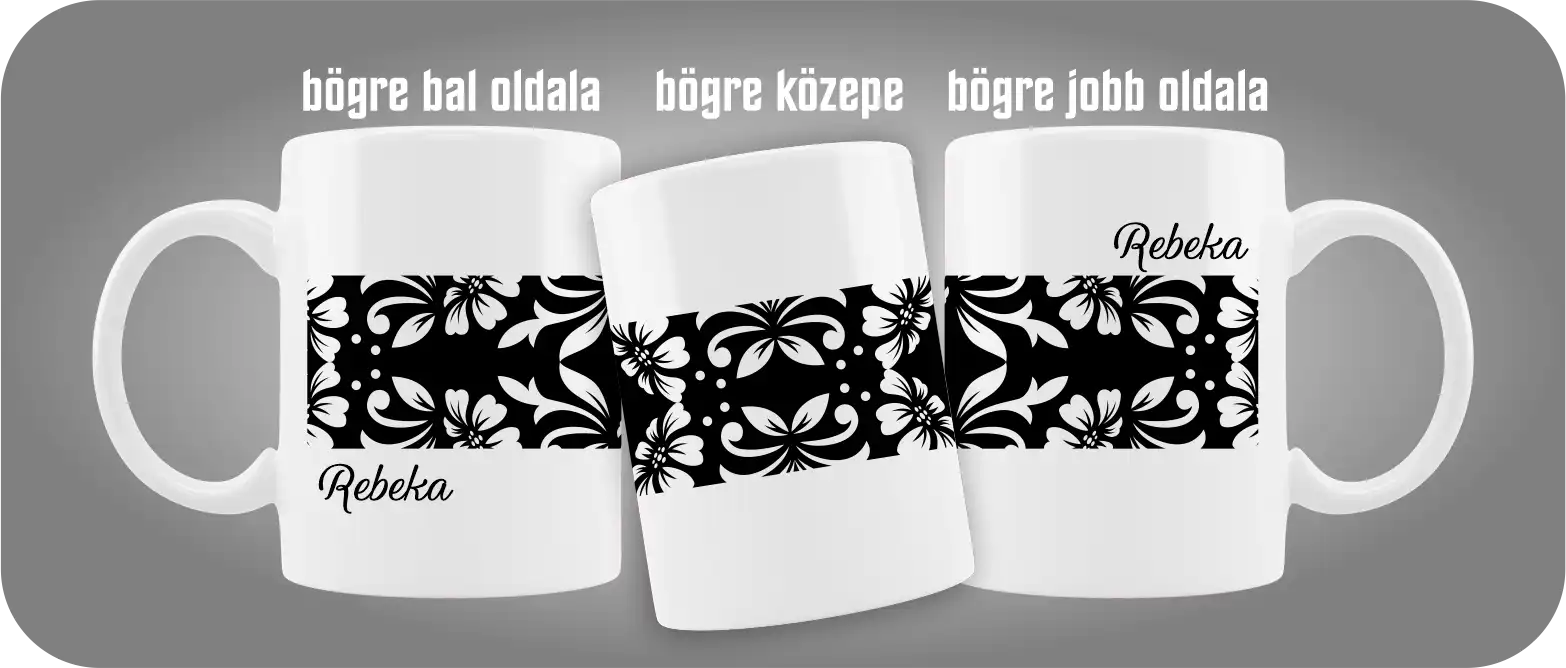 Fekete fehér bögre