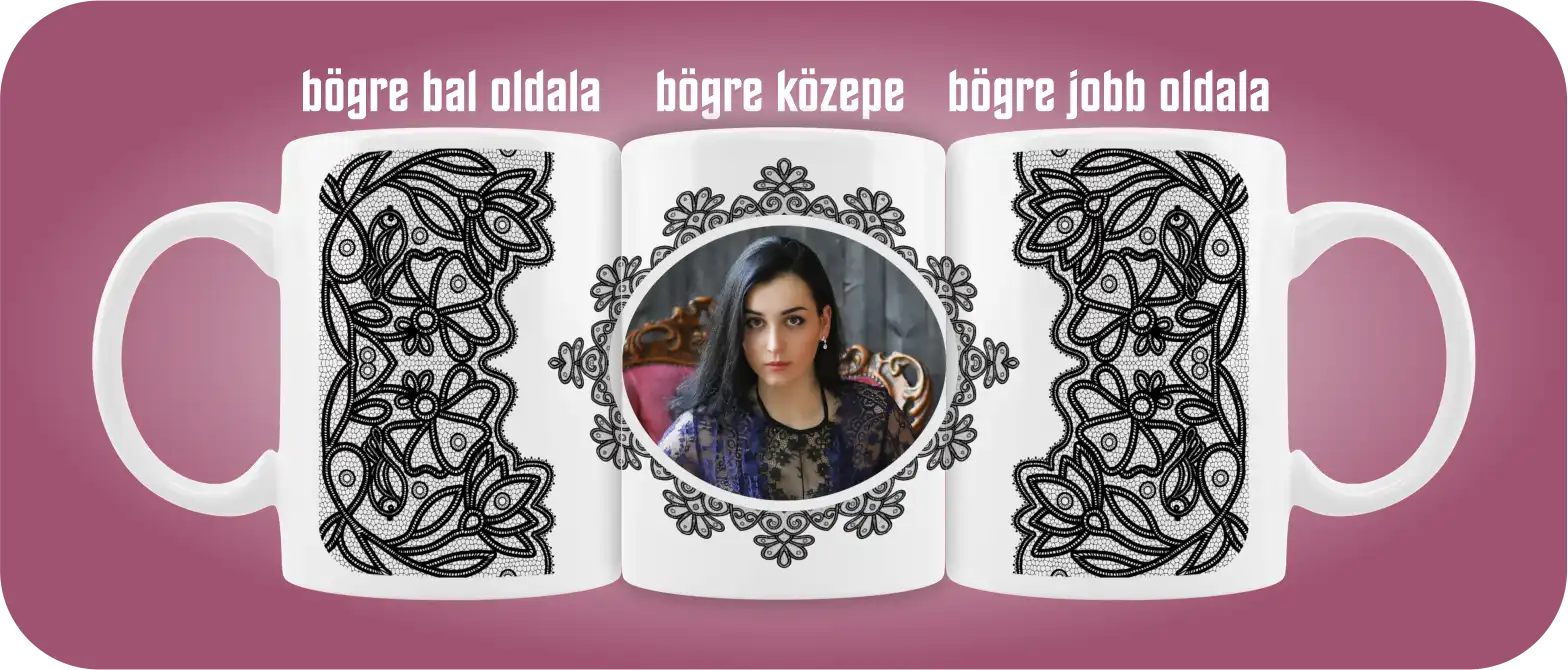 Bögre csipke mintával