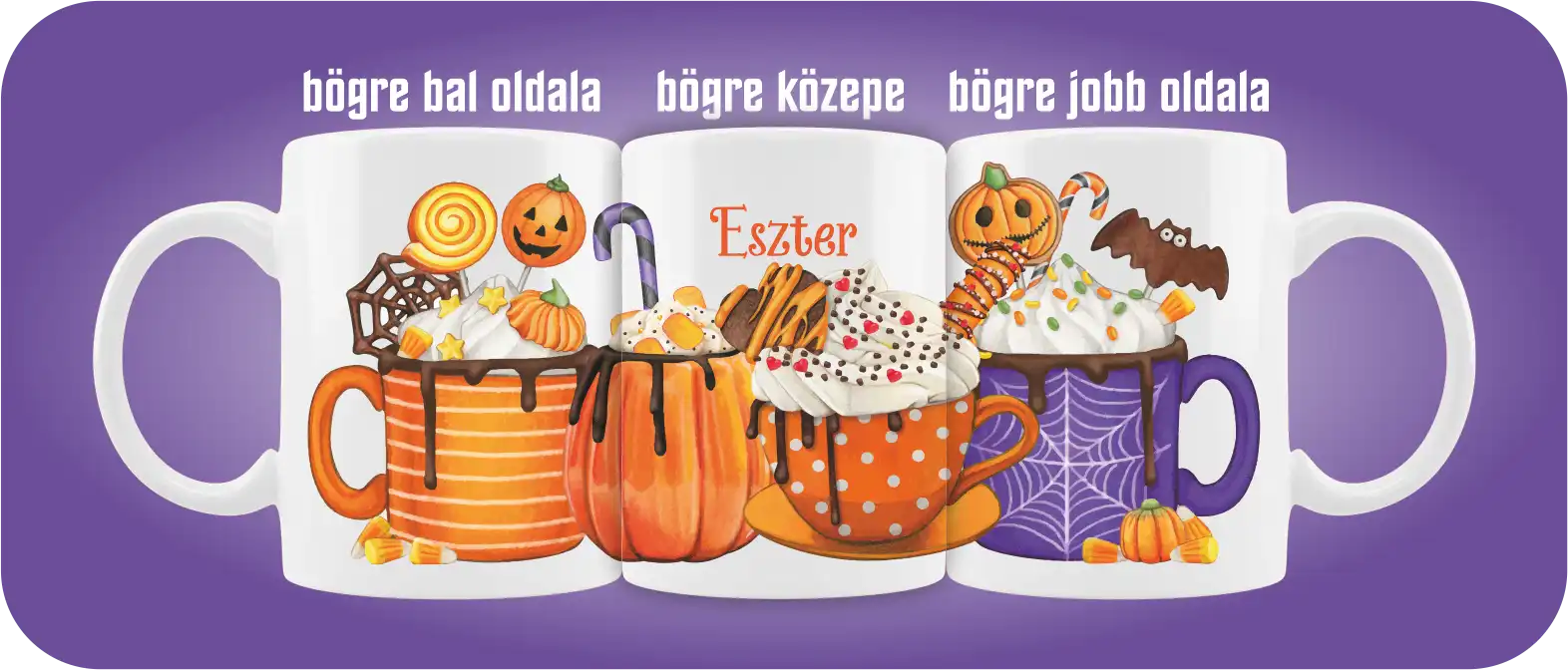 Halloween mintás bögre