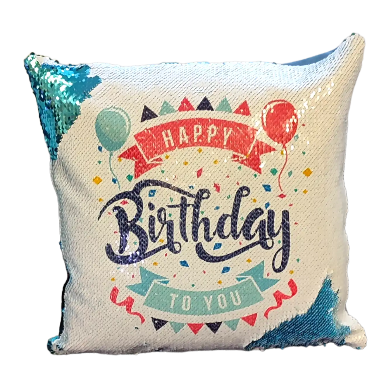 Párna szülinapos mintával