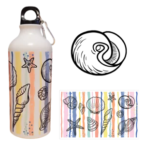 Karabineres kulacs kagyló mintával