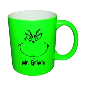 Neon bögre Mr Grinch mintával – Mr. Grinch bögre